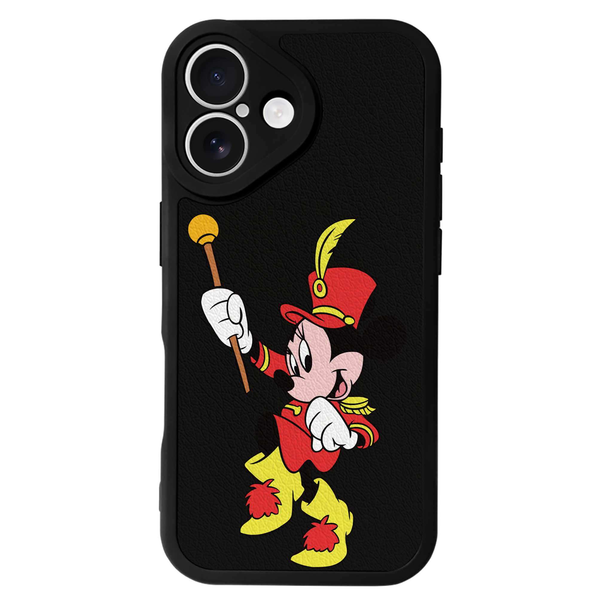 （画像用） ミッキーマウス Mickey Mouse 【iPhone 16シリーズ対応】シリコンスマホケース（レザー調） 材質：シリコン